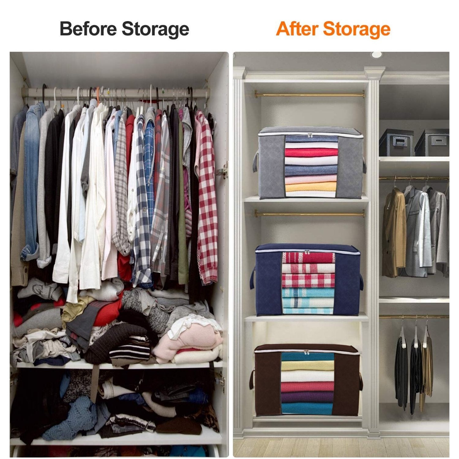 Urban Storie® Waterproof Portable Storage Bags for Winter Clothes, Quilts, Blanket etc