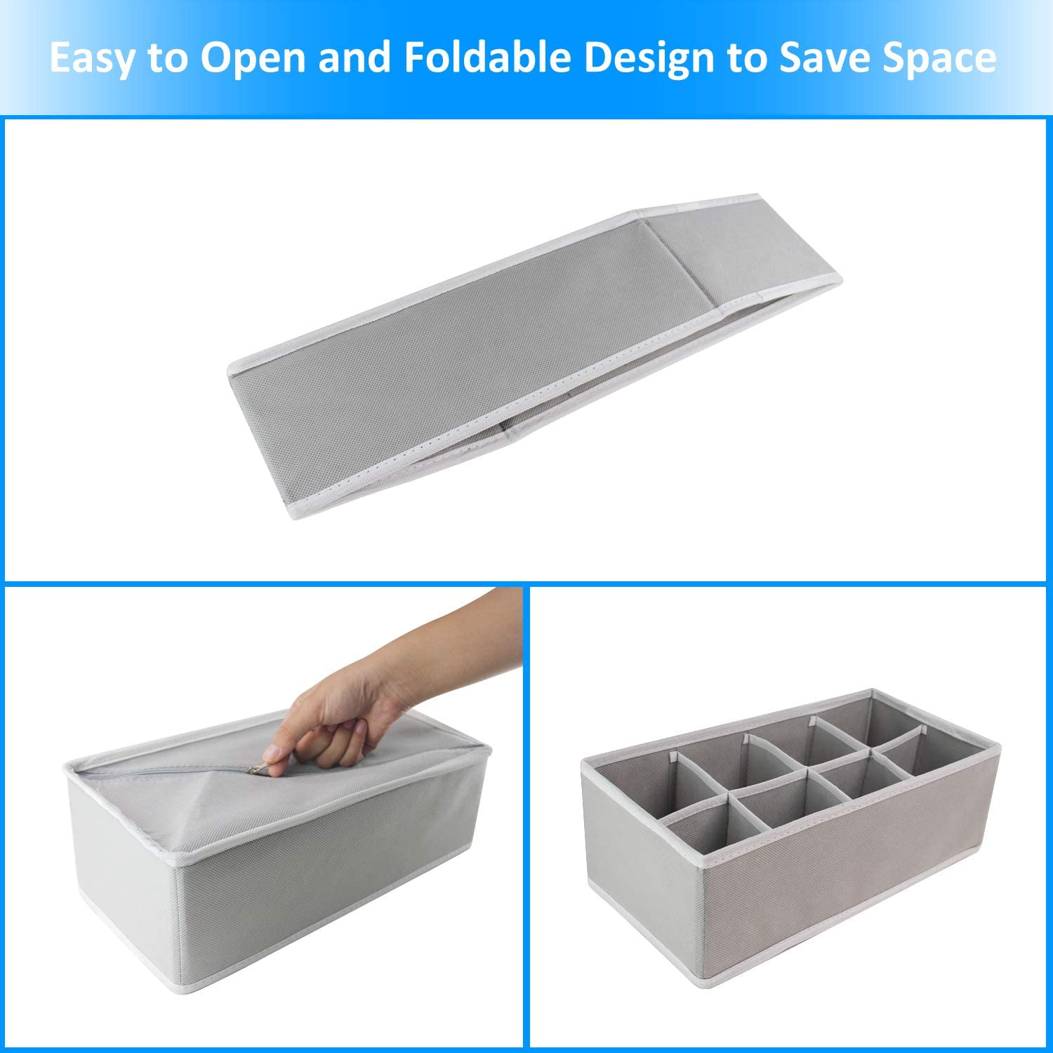 Urban Storie® Closet Organizer and Storage Drawer Dividers for Underwear Bra Socks etc. (4 Pcs Set)