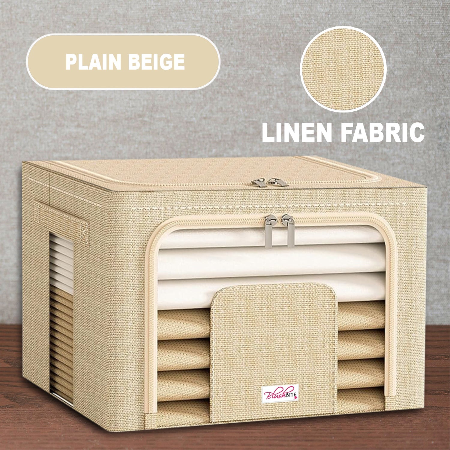 BlushBite™ Collapsible Fabric Storage Containers, For Clothes,Blankets, Toys etc.